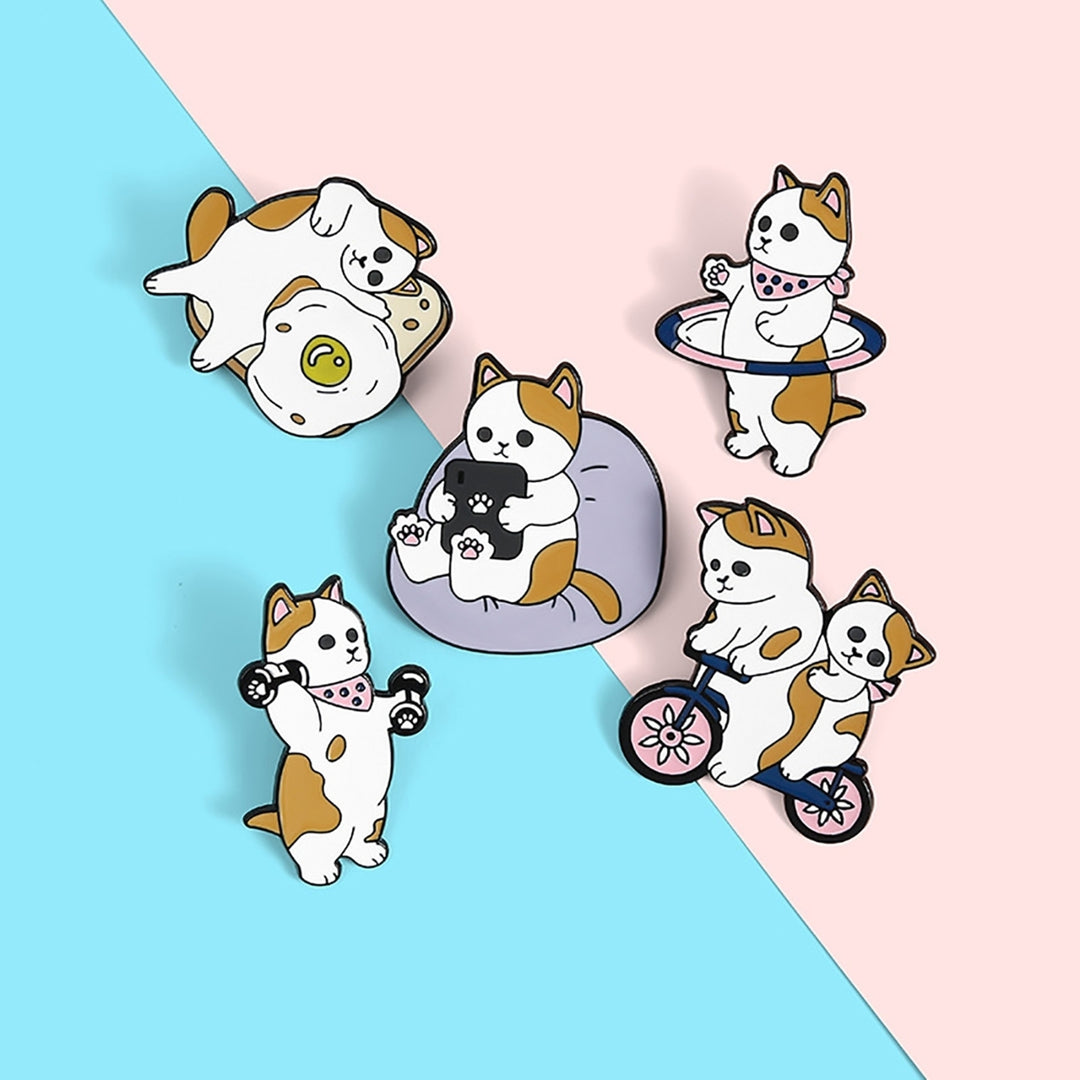 Cartoon Puppy Fitness Sports Brooch Bag Hats Collar Pin Decor Garment Badge Gift Image 11