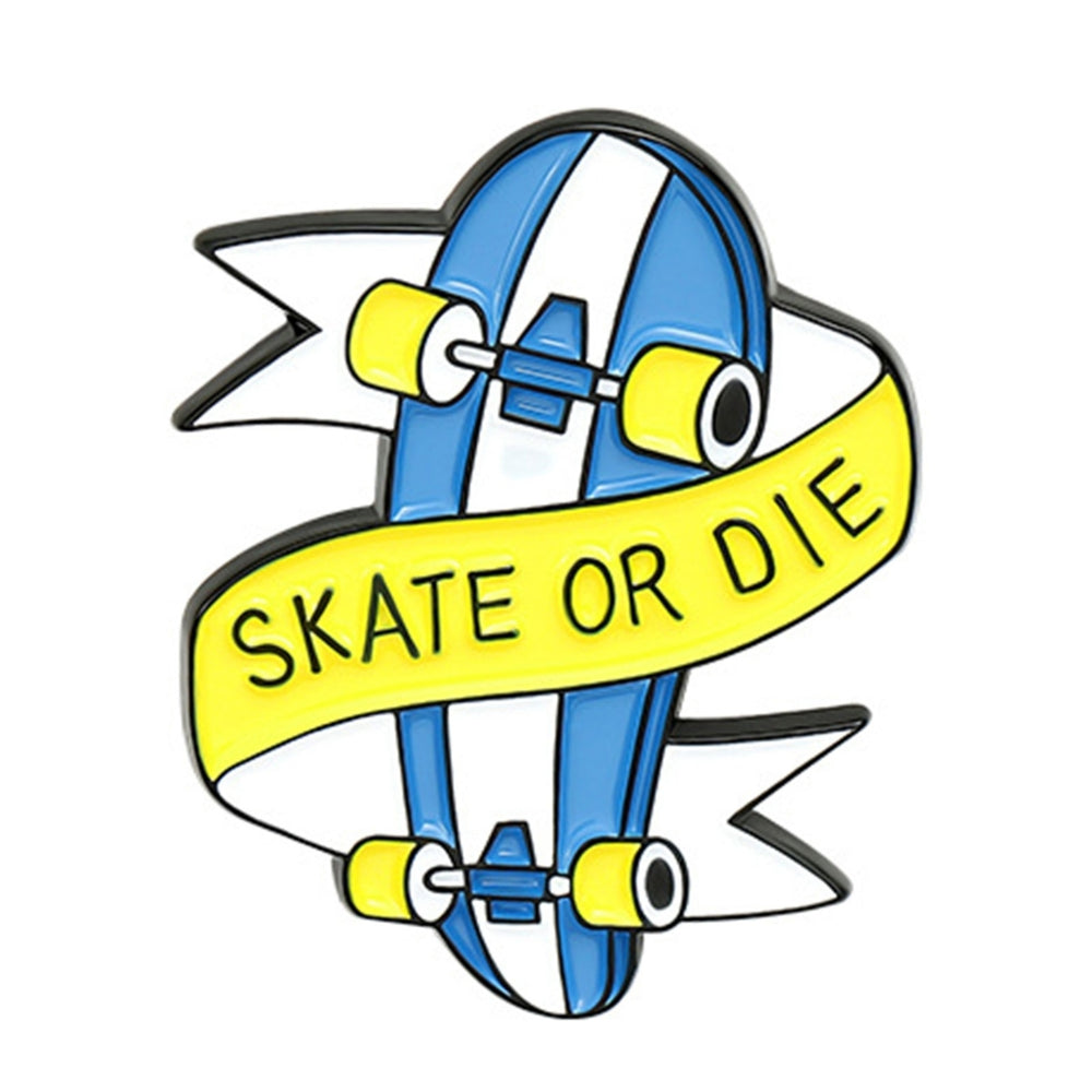 Pin Badge Decorative Skate Pattern Metal Skate Cartoon Cute Brooch for Students Image 2