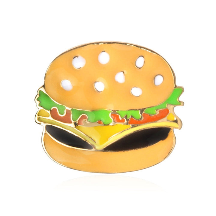 Creative Mini Burger Pizza Hot Dog Cartoon Lapel Pin Costume Jewellery for Clothes Decor Image 2