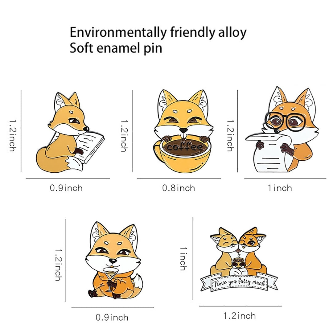 Brooch Fox Shape Cute 4 Patterns Cartoon Breastpin for Costume Image 10