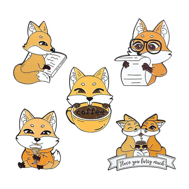 Brooch Fox Shape Cute 4 Patterns Cartoon Breastpin for Costume Image 11