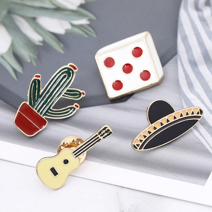 Mini Cartoon Pot Cactus Planet Pattern Collar Brooch Lapel Pin Backpack Accessories for Coat Decor Image 7