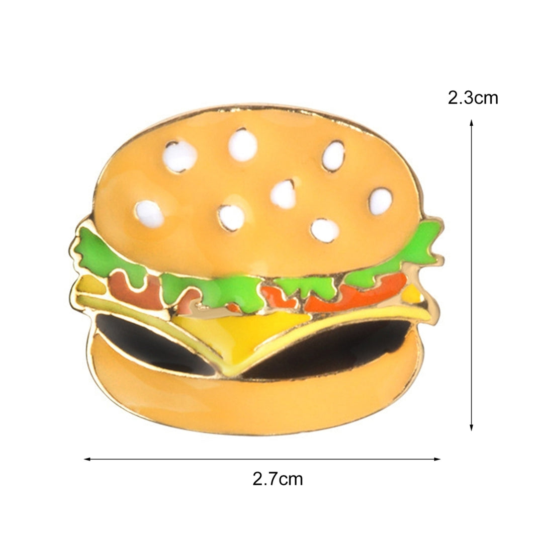 Creative Mini Burger Pizza Hot Dog Cartoon Lapel Pin Costume Jewellery for Clothes Decor Image 9