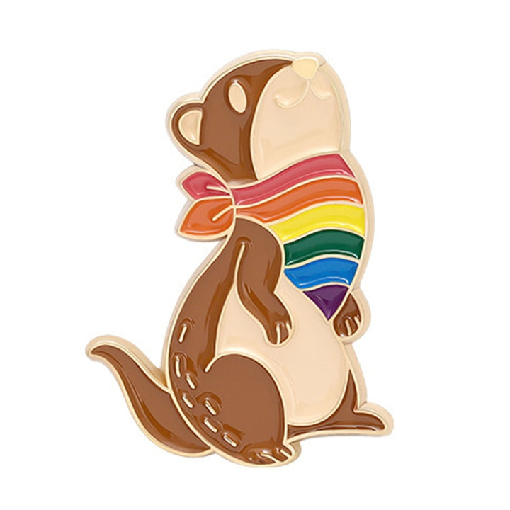 Rainbow Pin Creative Ornamental Alloy Cartoon Animal Rainbow Series Brooch for Women Image 2