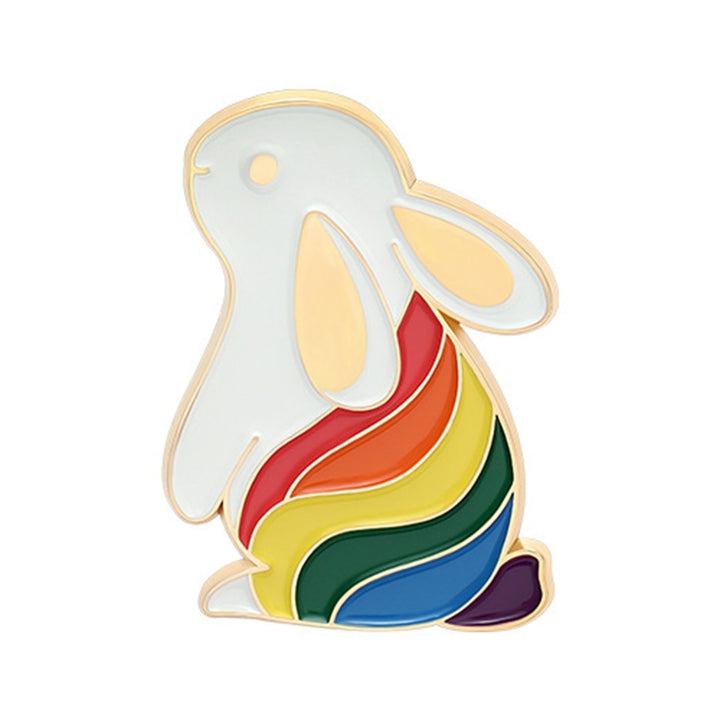 Rainbow Pin Creative Ornamental Alloy Cartoon Animal Rainbow Series Brooch for Women Image 6