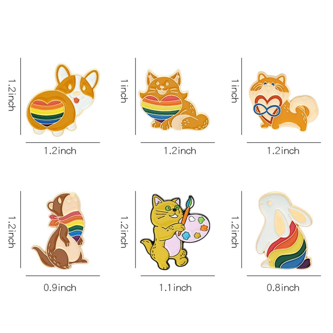 Rainbow Pin Creative Ornamental Alloy Cartoon Animal Rainbow Series Brooch for Women Image 10