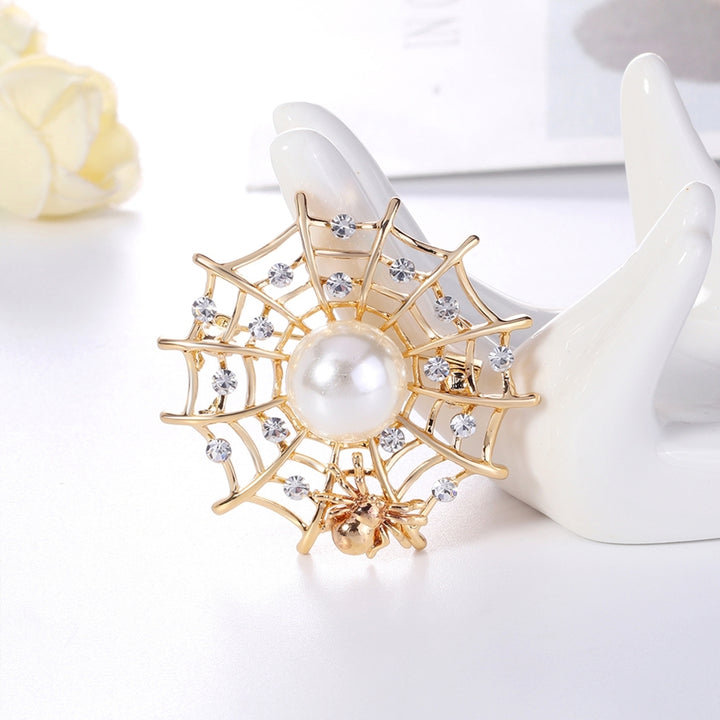 Brooch Pin Faux Pearl Decor Collectible Unisex Rhinestone Corsage Brooch Jewelry for Wedding Image 6