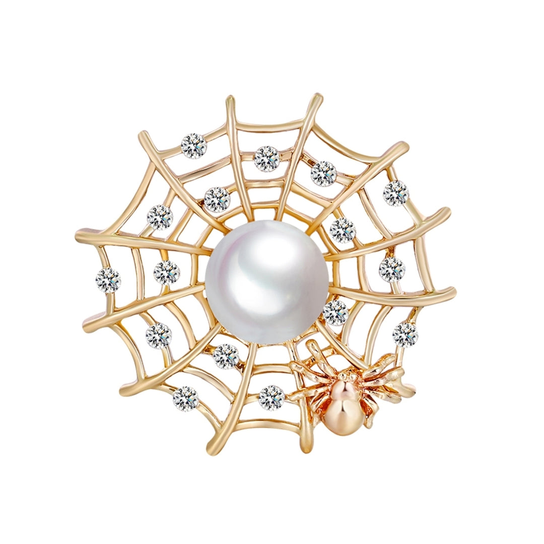 Brooch Pin Faux Pearl Decor Collectible Unisex Rhinestone Corsage Brooch Jewelry for Wedding Image 9