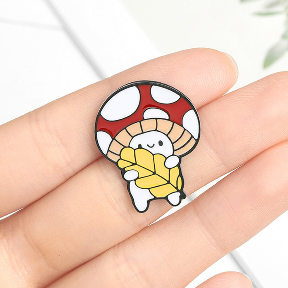 Brooch Anti-emptied Mushroom Pattern Multicolor Mushroom Bag Clothes Lapel Pin for Women Image 2