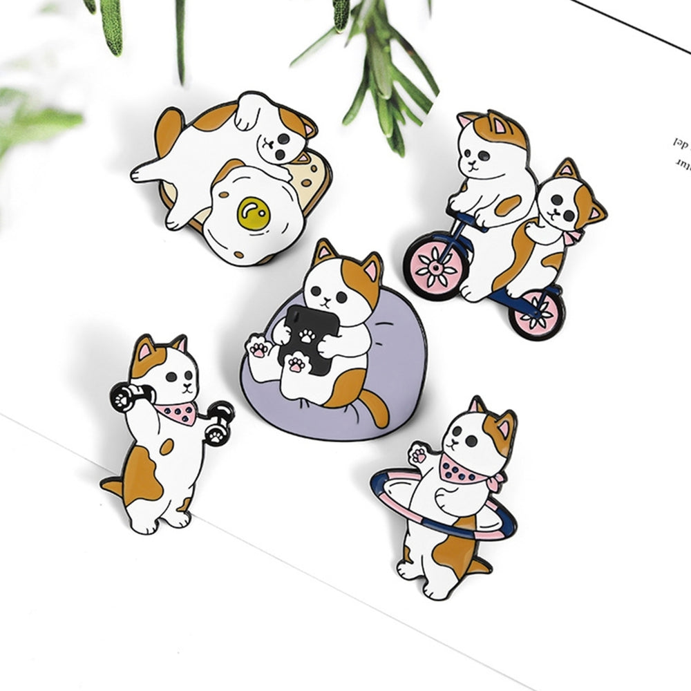 5Pcs Dog Brooch Dumbbells Sports Lovely Alloy Dog Patterns Cartoon Badge for Daily Wear Image 2