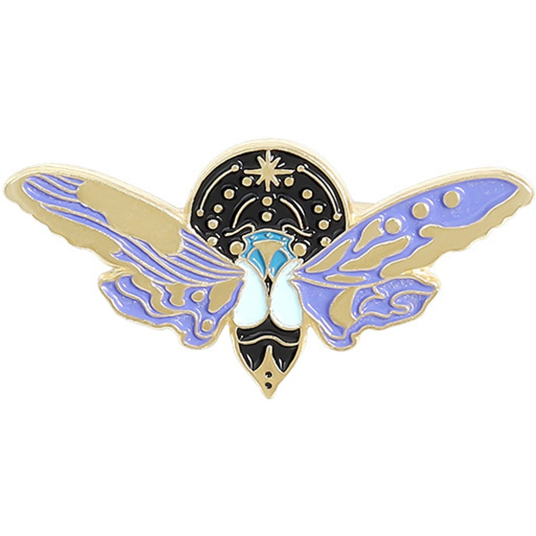 5Pcs Brooch Pin Luminous Enamel Alloy Butterfly Moth Moon Brooch Lapel Badge for Clothes Image 9