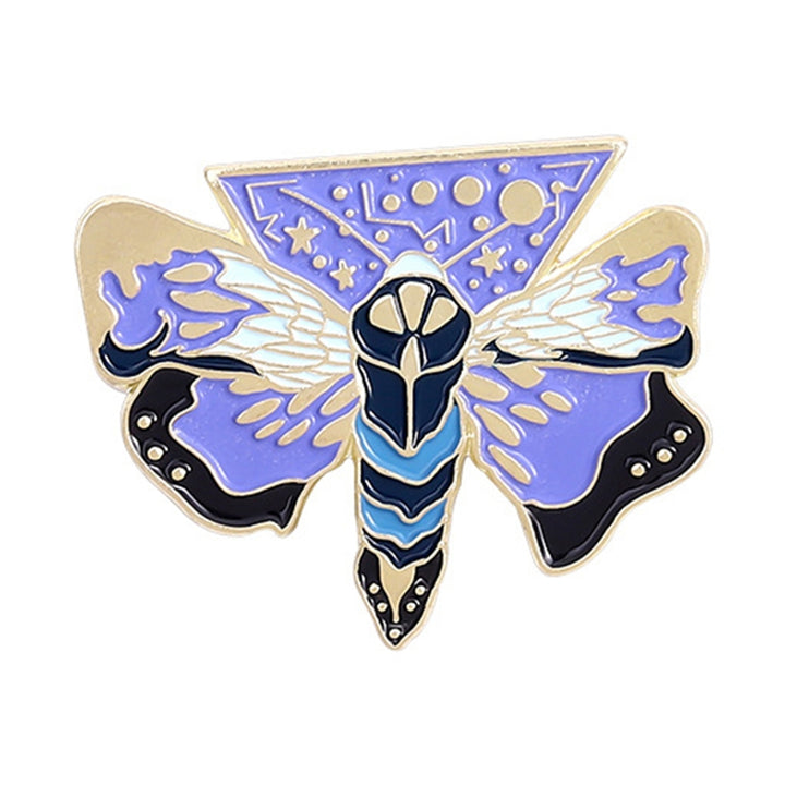 5Pcs Brooch Pin Luminous Enamel Alloy Butterfly Moth Moon Brooch Lapel Badge for Clothes Image 11