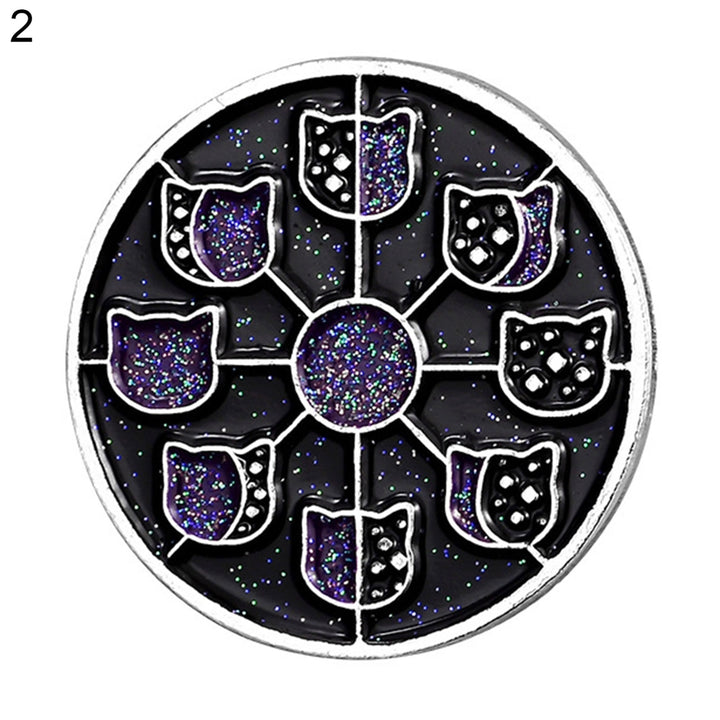 Brooch Pin Lunar Phase Pattern Jewelry Accessories Alloy Moon Phases Enamel Badge for Clothing Image 3