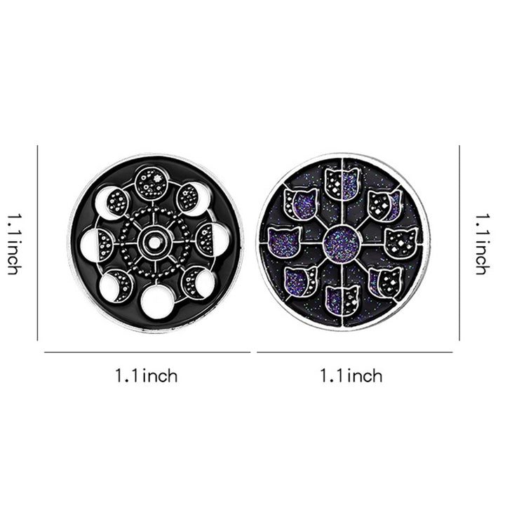 Brooch Pin Lunar Phase Pattern Jewelry Accessories Alloy Moon Phases Enamel Badge for Clothing Image 7