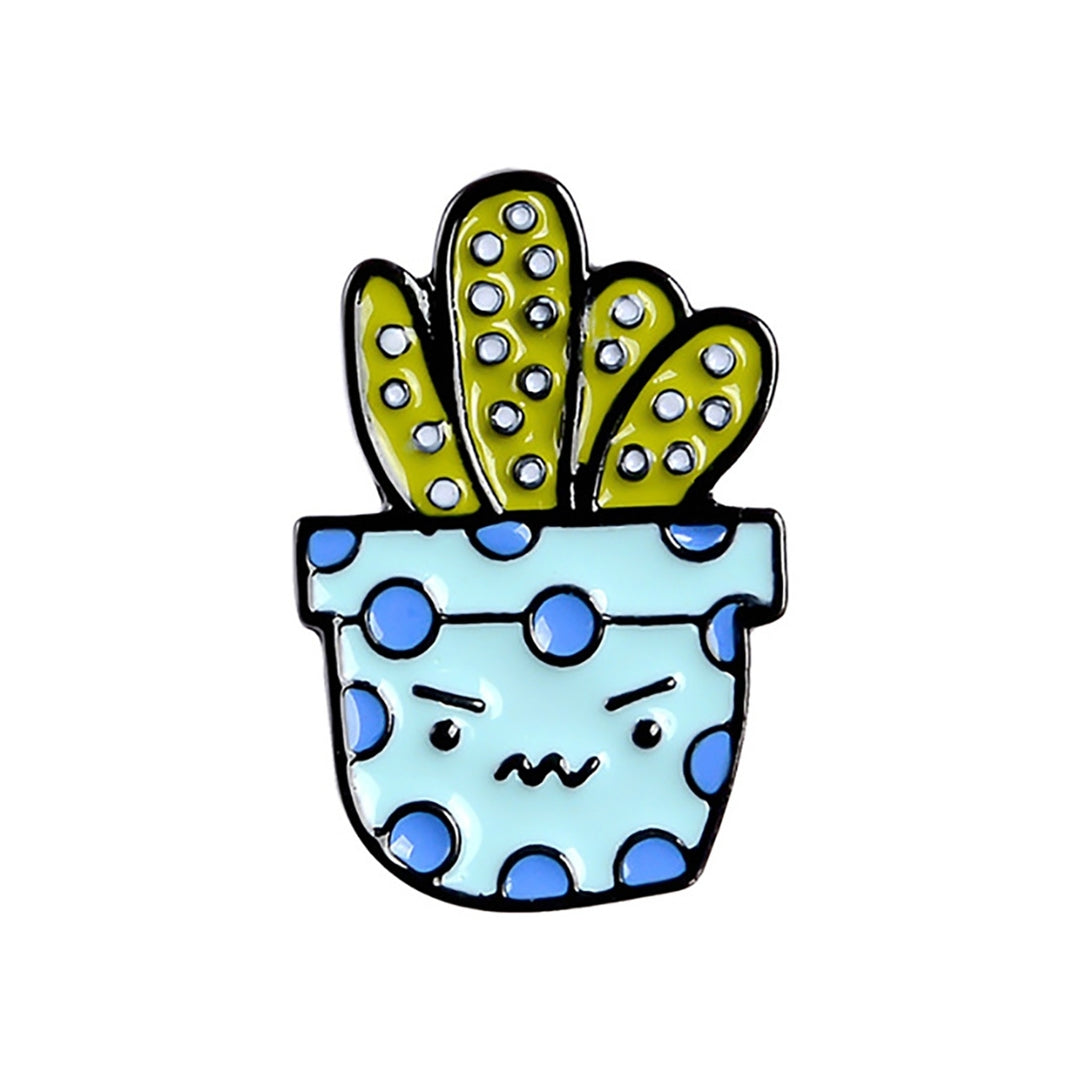 8Pcs Lapel Pins Potted Plant Delicate Enamel Mini Cactus Aloe Badges Brooches for Clothes Image 12