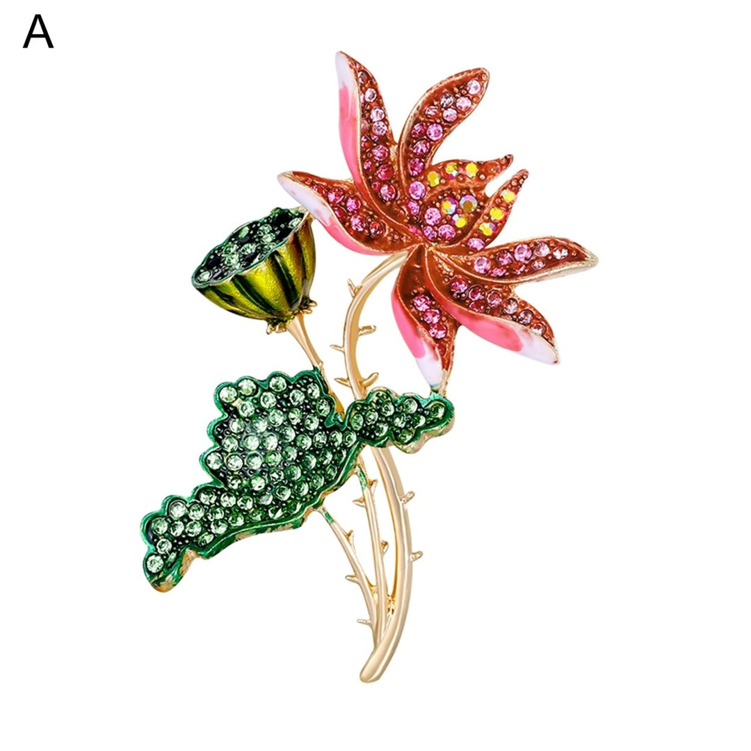 Breast Pin Multi-color Clothes Accessories Retro Floral Rhinestone Brooch Pin for Party Image 2