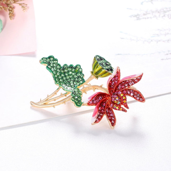 Breast Pin Multi-color Clothes Accessories Retro Floral Rhinestone Brooch Pin for Party Image 11