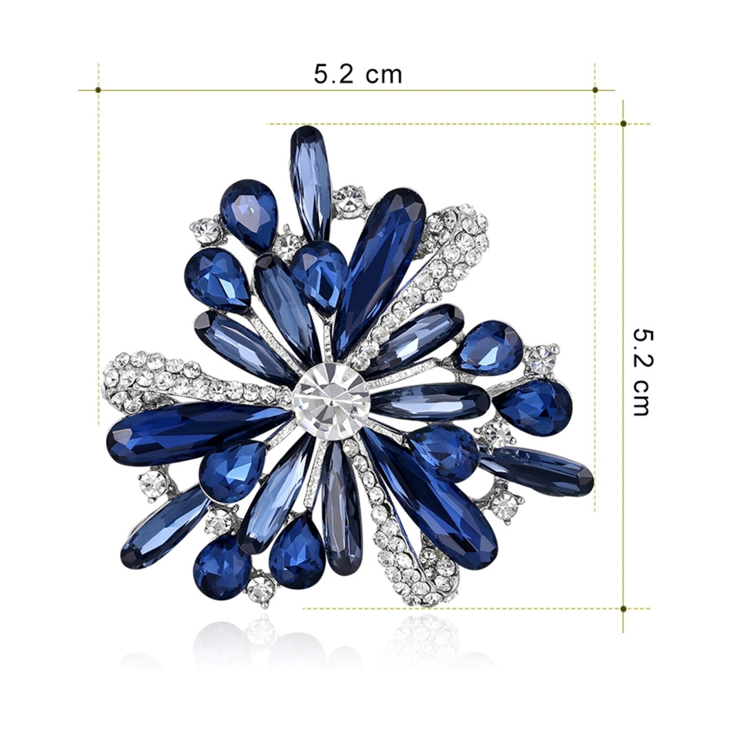 Brooch Fashionable Dress-up Colored Flower Rhinestone Inlaid Badges Pin for Celebration Image 4