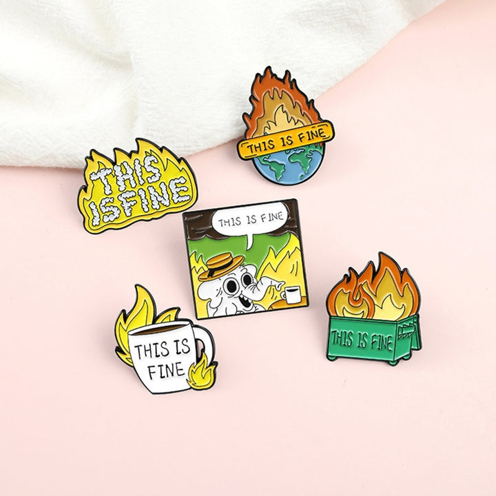 Brooch Pin Cartoon Flame Badge Cute White Elephant Cup Brooch Clothes Decor Image 12