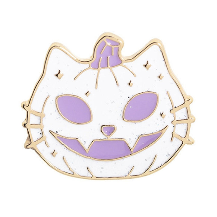 Halloween Brooch Anti-scratch Attractive Alloy Cartoon Pumpkin Brooch Pin for Backpack Image 1