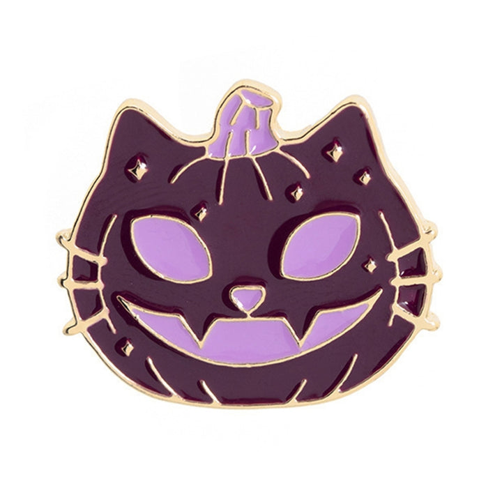 Halloween Brooch Anti-scratch Attractive Alloy Cartoon Pumpkin Brooch Pin for Backpack Image 3