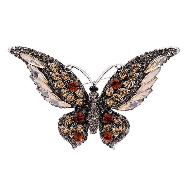 Butterflies Shape Vivid Lapel Pin Alloy Rhinestone Shiny Badge Brooch Pin Scarf Clip Image 9