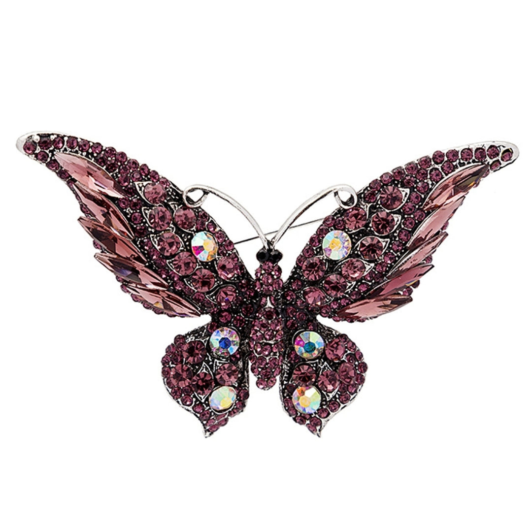 Butterflies Shape Vivid Lapel Pin Alloy Rhinestone Shiny Badge Brooch Pin Scarf Clip Image 10