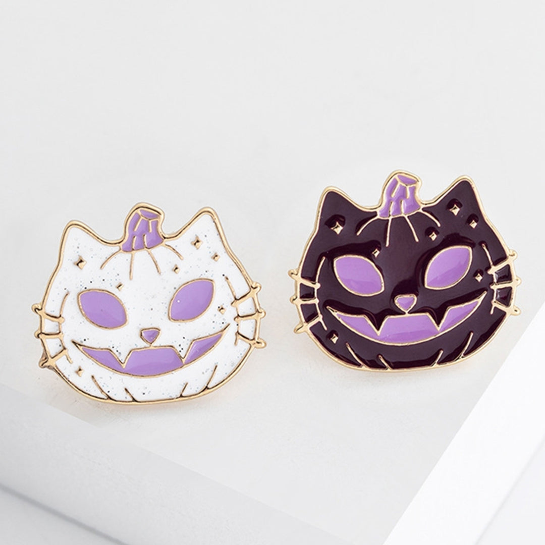 Halloween Brooch Anti-scratch Attractive Alloy Cartoon Pumpkin Brooch Pin for Backpack Image 4