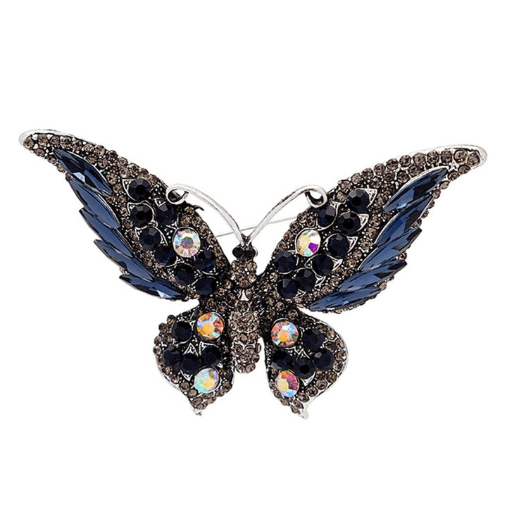 Butterflies Shape Vivid Lapel Pin Alloy Rhinestone Shiny Badge Brooch Pin Scarf Clip Image 11