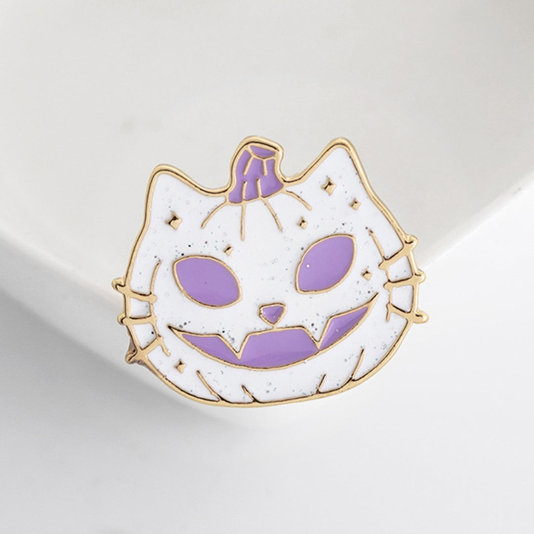 Halloween Brooch Anti-scratch Attractive Alloy Cartoon Pumpkin Brooch Pin for Backpack Image 4