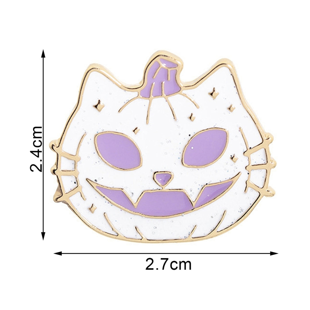 Halloween Brooch Anti-scratch Attractive Alloy Cartoon Pumpkin Brooch Pin for Backpack Image 7