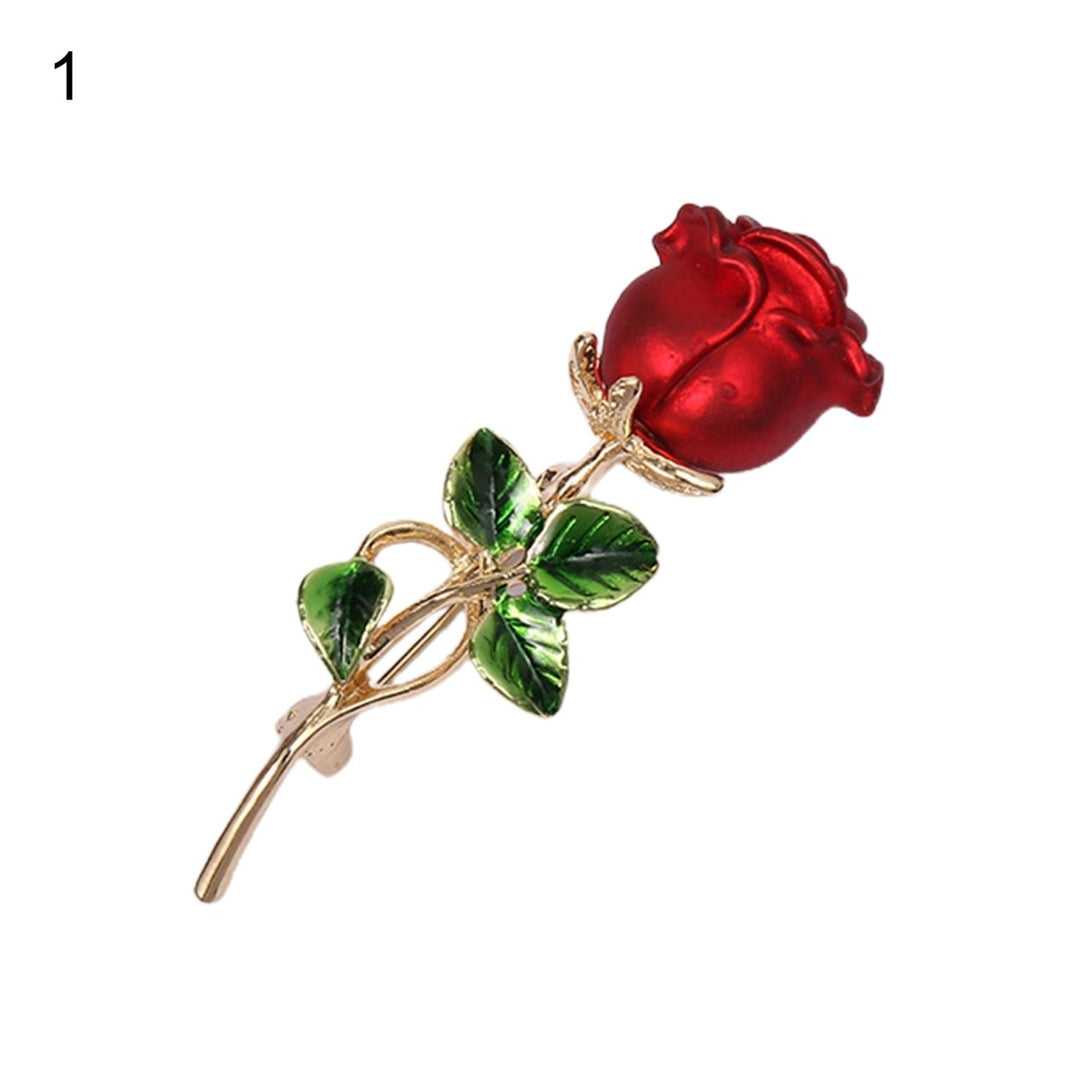 Anti-deform Brooch Easy Match Alloy Rose Flower Shape Clothing Brooch fro Women Image 2