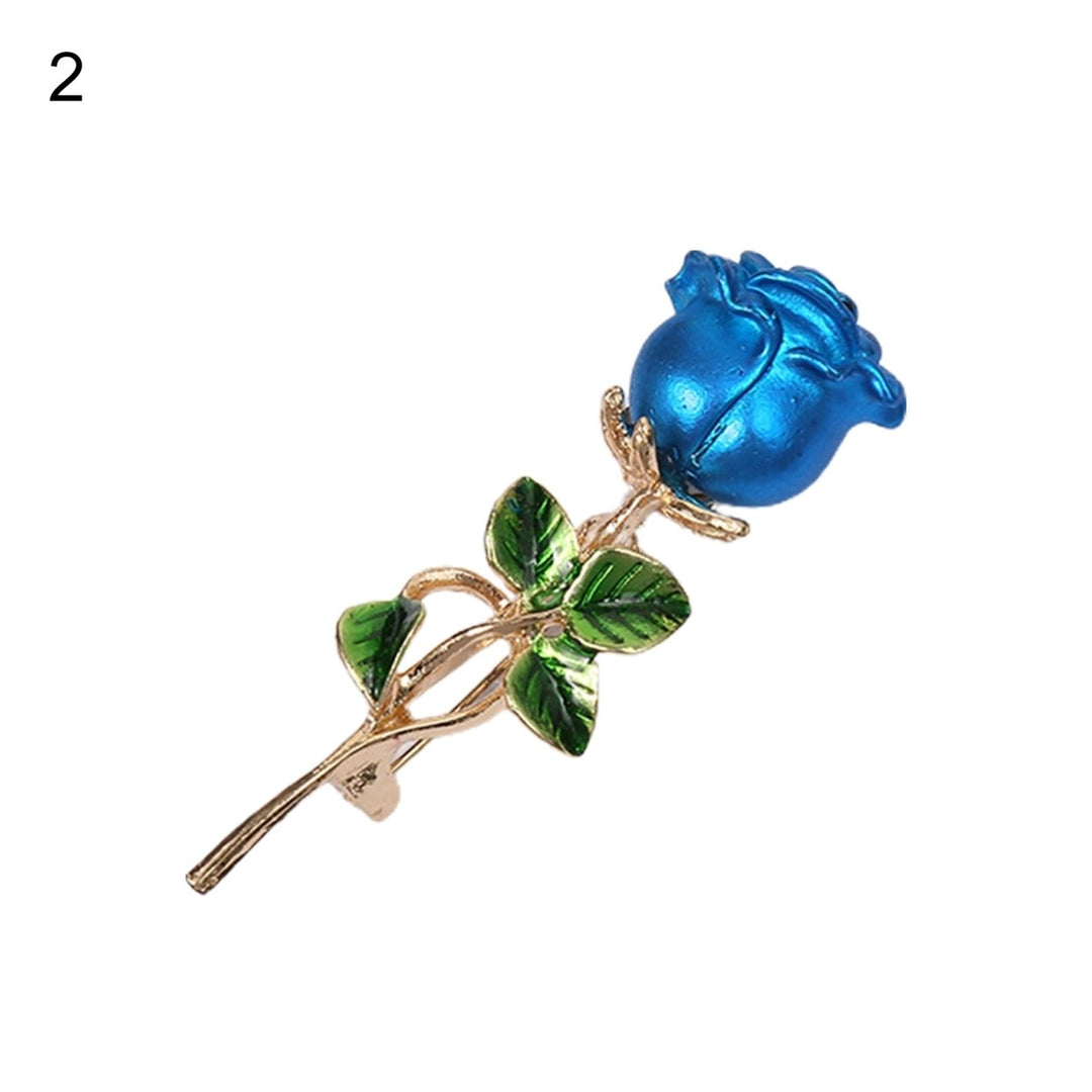 Anti-deform Brooch Easy Match Alloy Rose Flower Shape Clothing Brooch fro Women Image 3