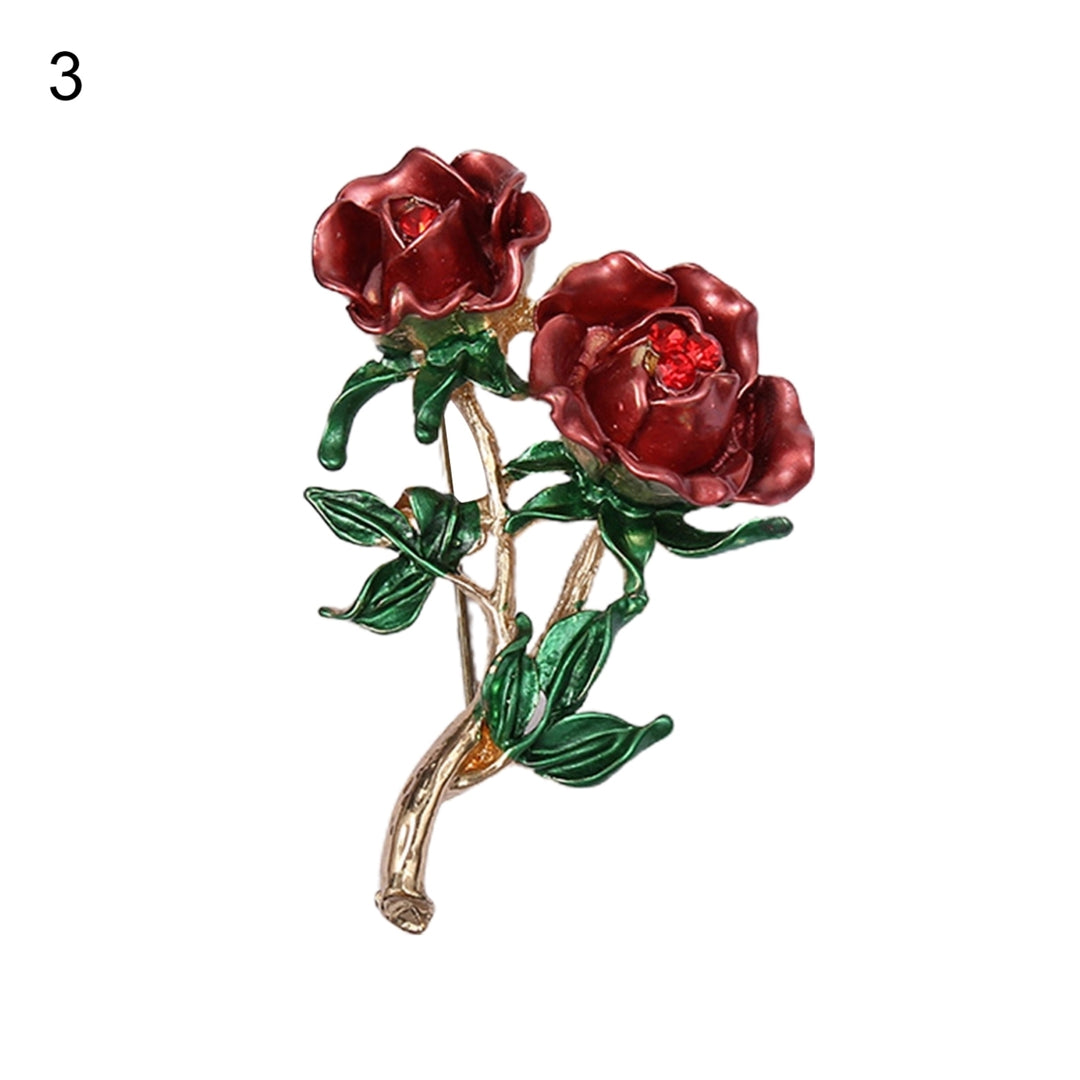 Anti-deform Brooch Easy Match Alloy Rose Flower Shape Clothing Brooch fro Women Image 4