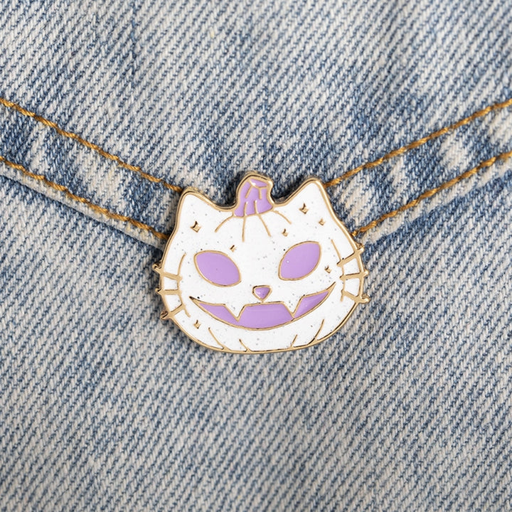 Halloween Brooch Anti-scratch Attractive Alloy Cartoon Pumpkin Brooch Pin for Backpack Image 9