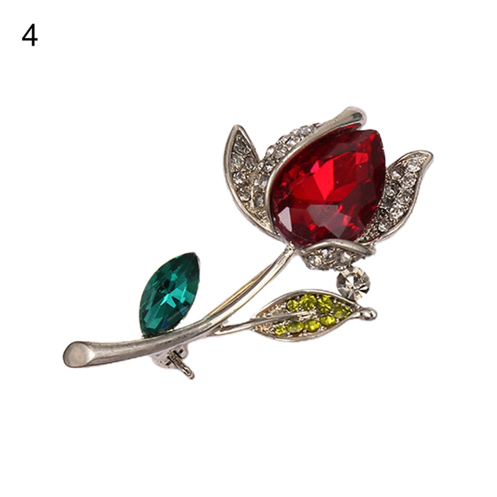 Anti-deform Brooch Easy Match Alloy Rose Flower Shape Clothing Brooch fro Women Image 4