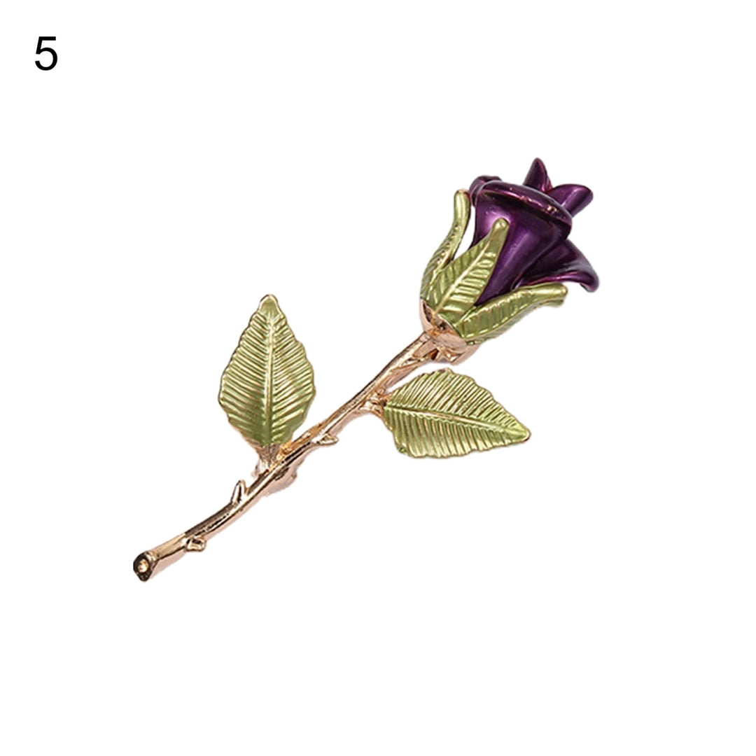 Anti-deform Brooch Easy Match Alloy Rose Flower Shape Clothing Brooch fro Women Image 6