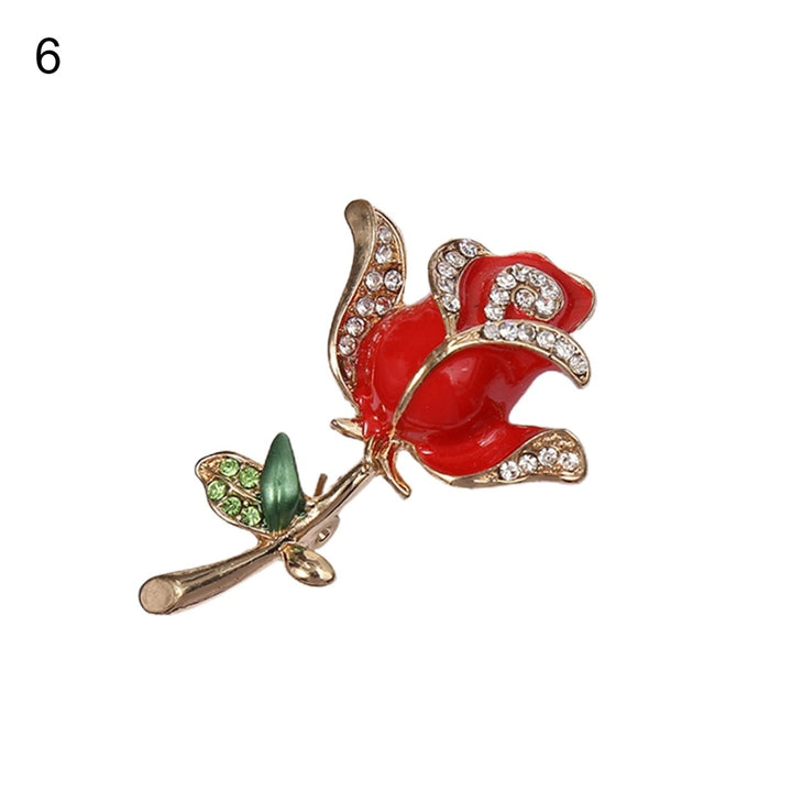 Anti-deform Brooch Easy Match Alloy Rose Flower Shape Clothing Brooch fro Women Image 7