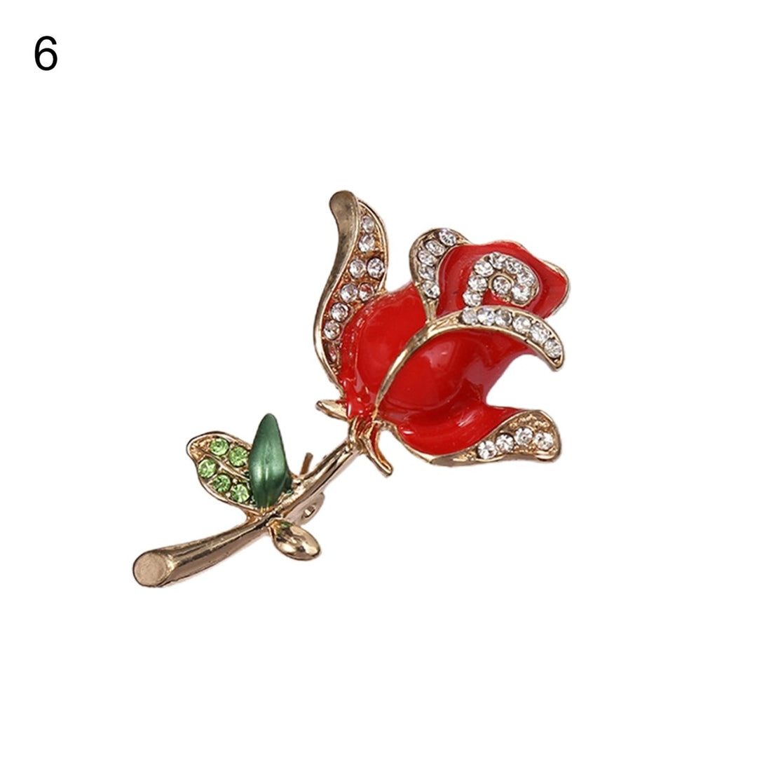 Anti-deform Brooch Easy Match Alloy Rose Flower Shape Clothing Brooch fro Women Image 1