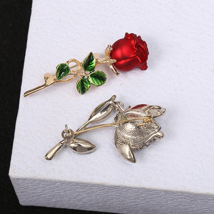 Anti-deform Brooch Easy Match Alloy Rose Flower Shape Clothing Brooch fro Women Image 8