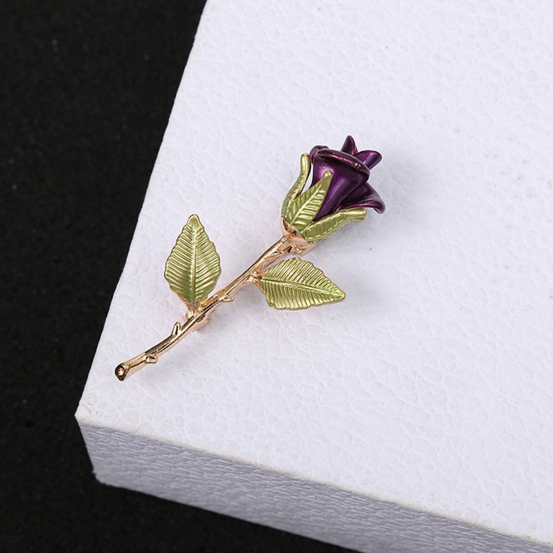 Anti-deform Brooch Easy Match Alloy Rose Flower Shape Clothing Brooch fro Women Image 9