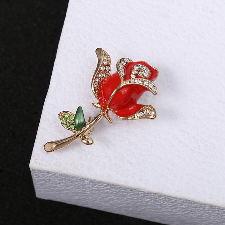 Anti-deform Brooch Easy Match Alloy Rose Flower Shape Clothing Brooch fro Women Image 10