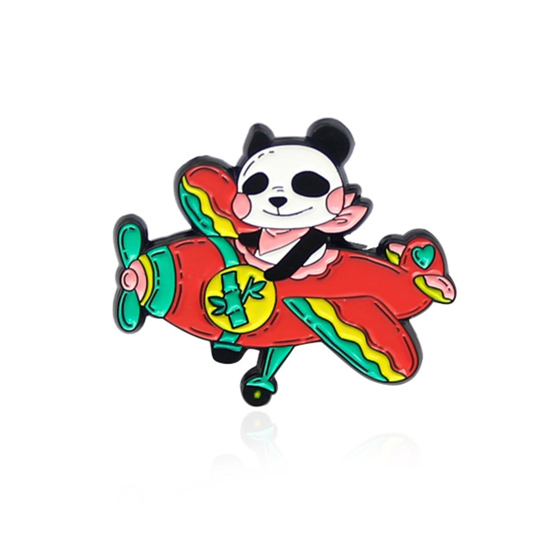 Airplane Panda Pattern Lapel Pin Mini Alloy Red Plane Bamboo Collar Brooch Backpack Accessories Image 11