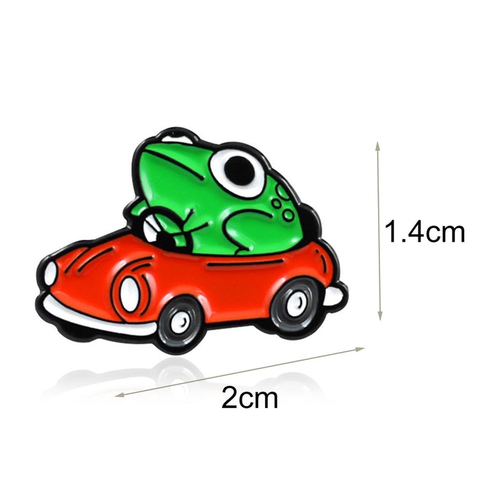 Brooch Frog Car Driving Cartoon Naughty Children Brooch for Clothes Image 4