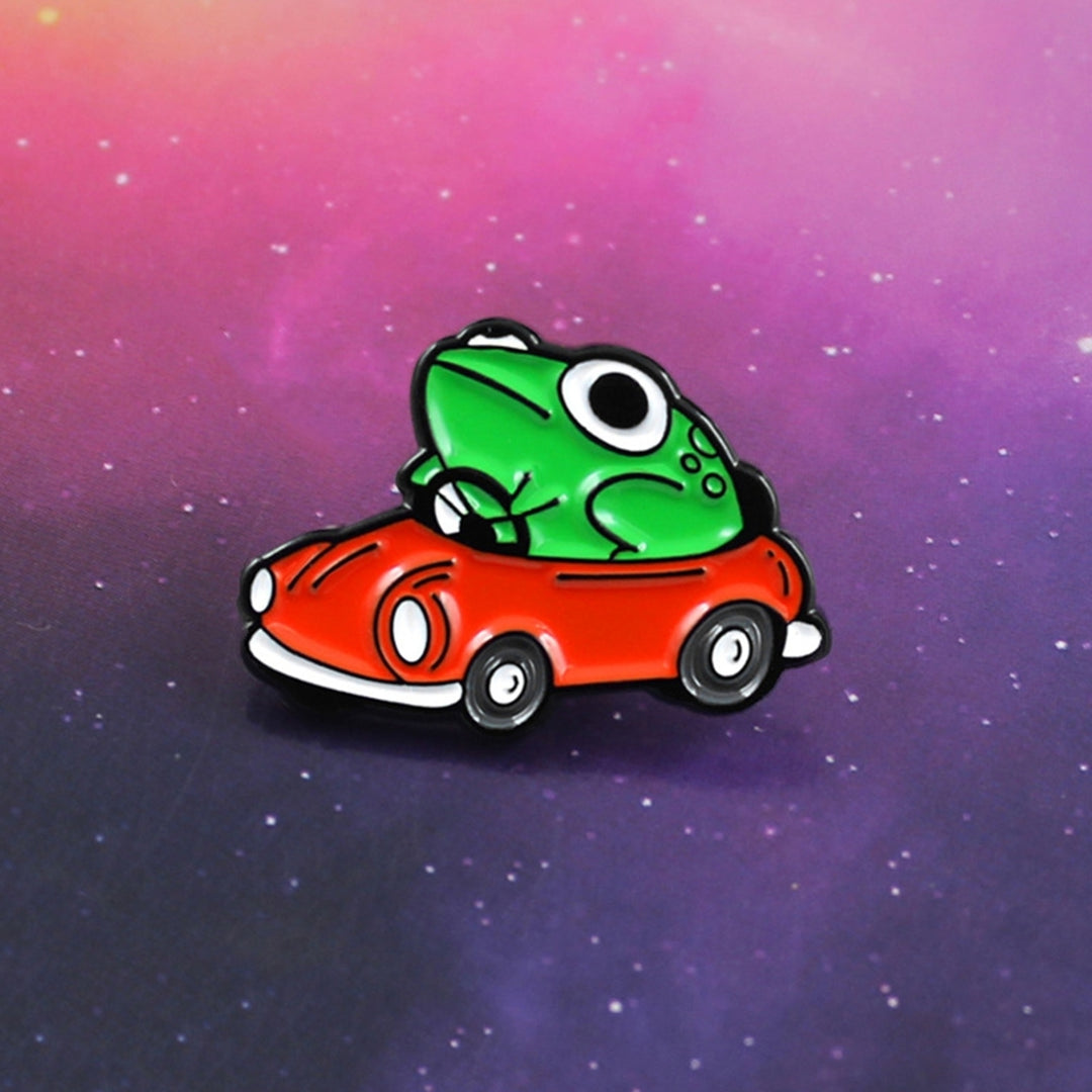 Brooch Frog Car Driving Cartoon Naughty Children Brooch for Clothes Image 6