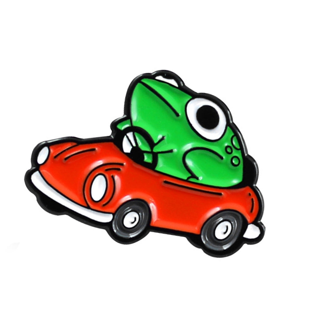 Brooch Frog Car Driving Cartoon Naughty Children Brooch for Clothes Image 12