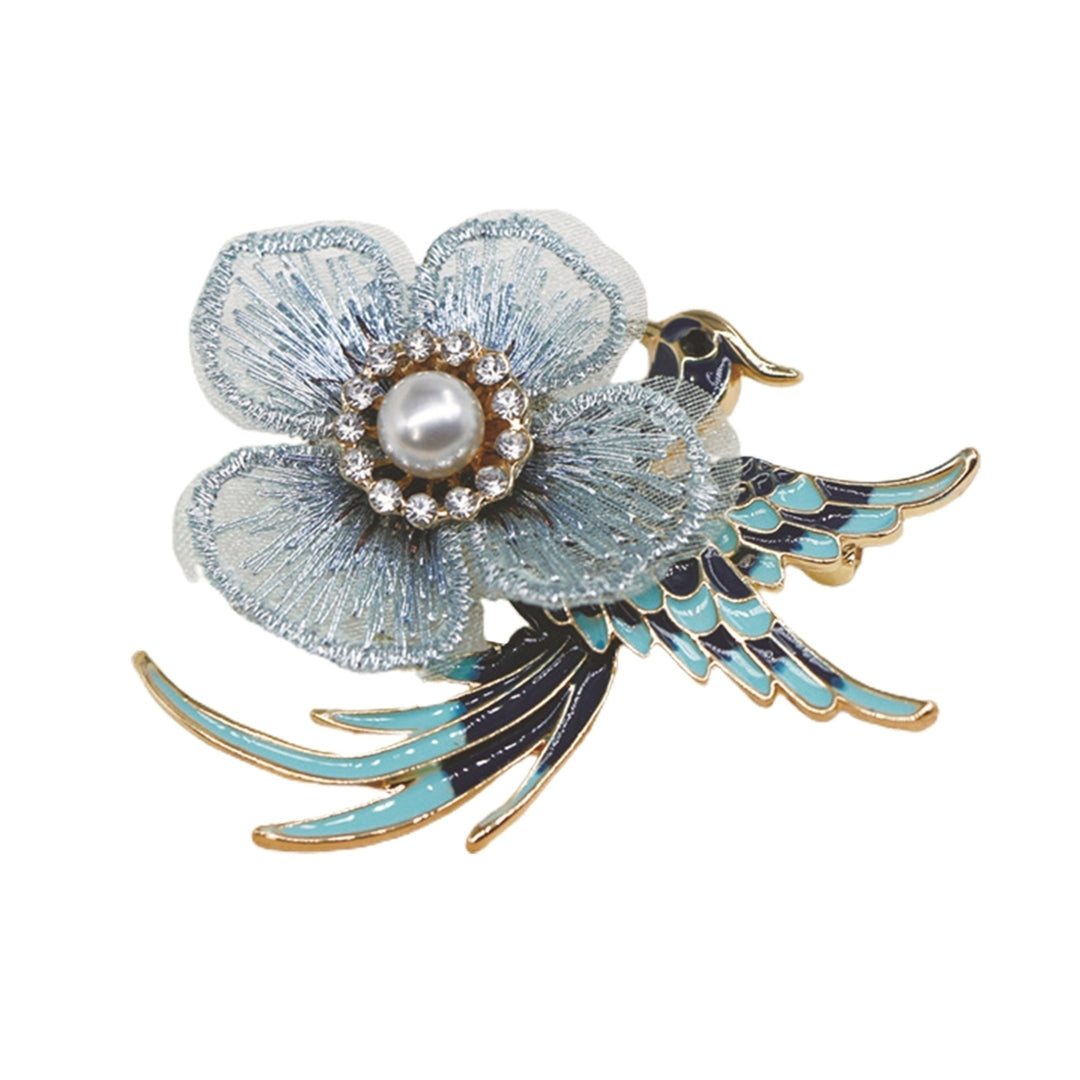 Embroidery Flower Lapel Pin Enamel Bird Alloy Faux Pearl Rhinestone Brooch Pin Costume Accessories Image 12