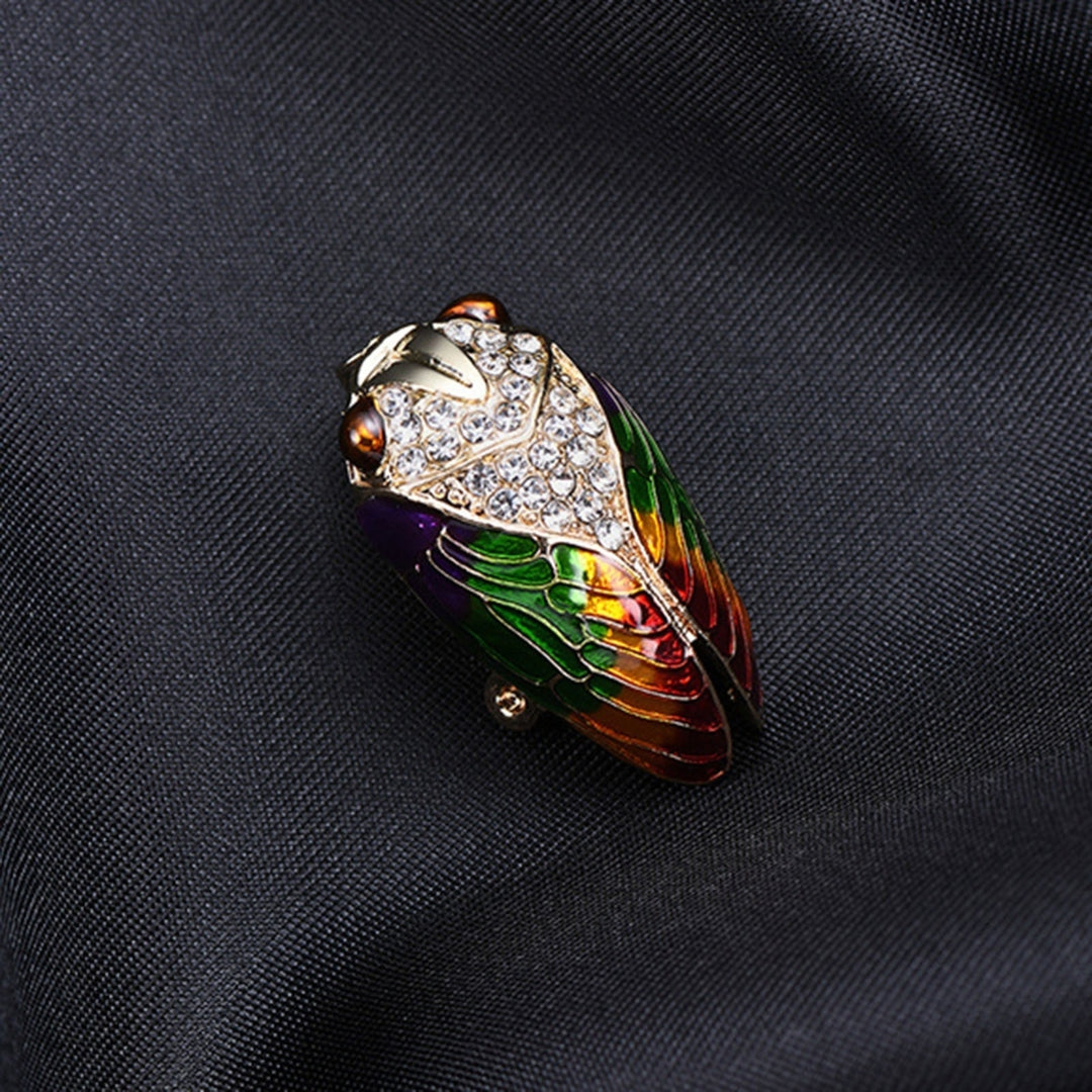 Collar Pin Fine Workmanship Anti-deform Alloy Exquisite Cicada Shape Coat Brooch Clothes Accessories Image 2