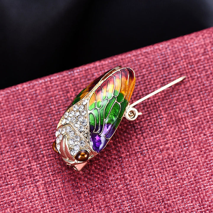 Collar Pin Fine Workmanship Anti-deform Alloy Exquisite Cicada Shape Coat Brooch Clothes Accessories Image 3