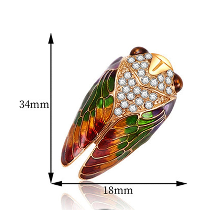 Collar Pin Fine Workmanship Anti-deform Alloy Exquisite Cicada Shape Coat Brooch Clothes Accessories Image 4